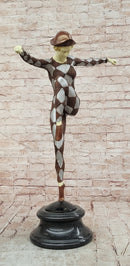 Dancing Harlequin Bronze Sculpture After Chiparus Unique Cold Paint Statue