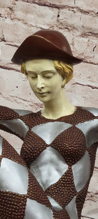 Dancing Harlequin Bronze Sculpture After Chiparus Unique Cold Paint Statue