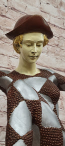 Dancing Harlequin Bronze Sculpture After Chiparus Unique Cold Paint Statue