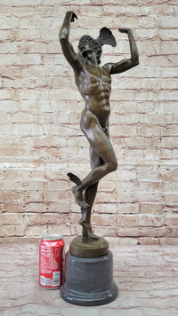 Nude Flying Mercury Hermes Bronze Art Sculpture By Cellini Greek Roman Mythology
