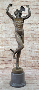 Nude Flying Mercury Hermes Bronze Art Sculpture By Cellini Greek Roman Mythology