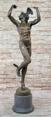 Nude Flying Mercury Hermes Bronze Art Sculpture By Cellini Greek Roman Mythology