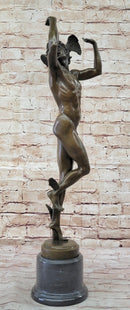 Nude Flying Mercury Hermes Bronze Art Sculpture By Cellini Greek Roman Mythology