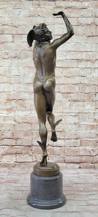 Nude Flying Mercury Hermes Bronze Art Sculpture By Cellini Greek Roman Mythology