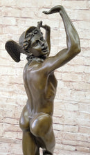 Nude Flying Mercury Hermes Bronze Art Sculpture By Cellini Greek Roman Mythology