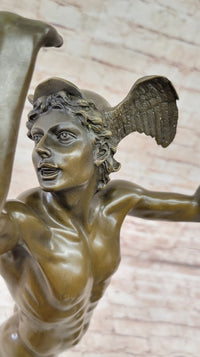 Nude Flying Mercury Hermes Bronze Art Sculpture By Cellini Greek Roman Mythology