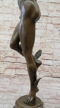 Nude Flying Mercury Hermes Bronze Art Sculpture By Cellini Greek Roman Mythology