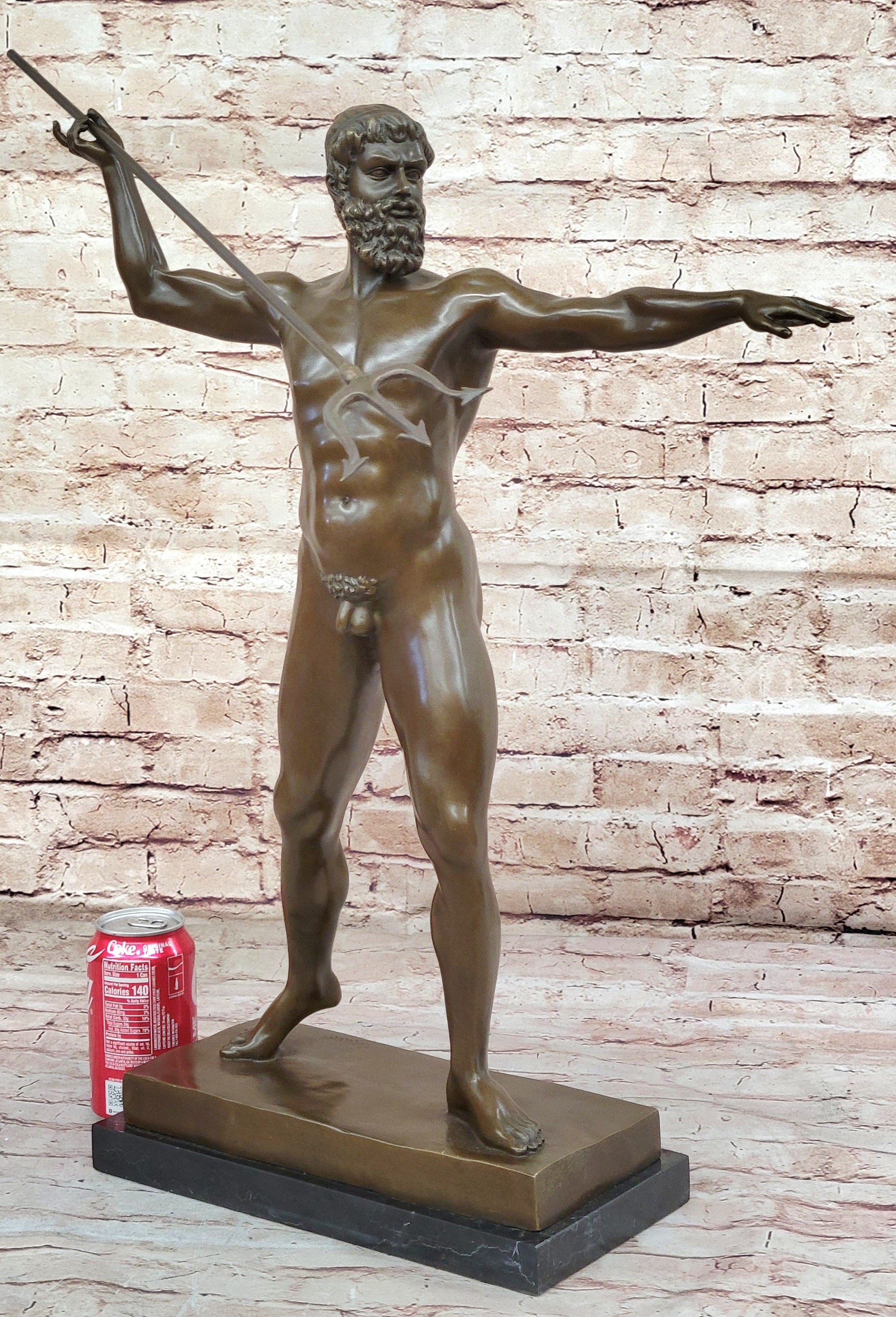 Artemision Bronze Sculpture of Nude Zeus or Poseidon Greek Mythology Replica Statue