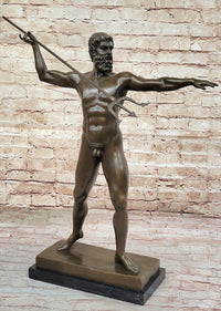 Artemision Bronze Sculpture of Nude Zeus or Poseidon Greek Mythology Replica Statue