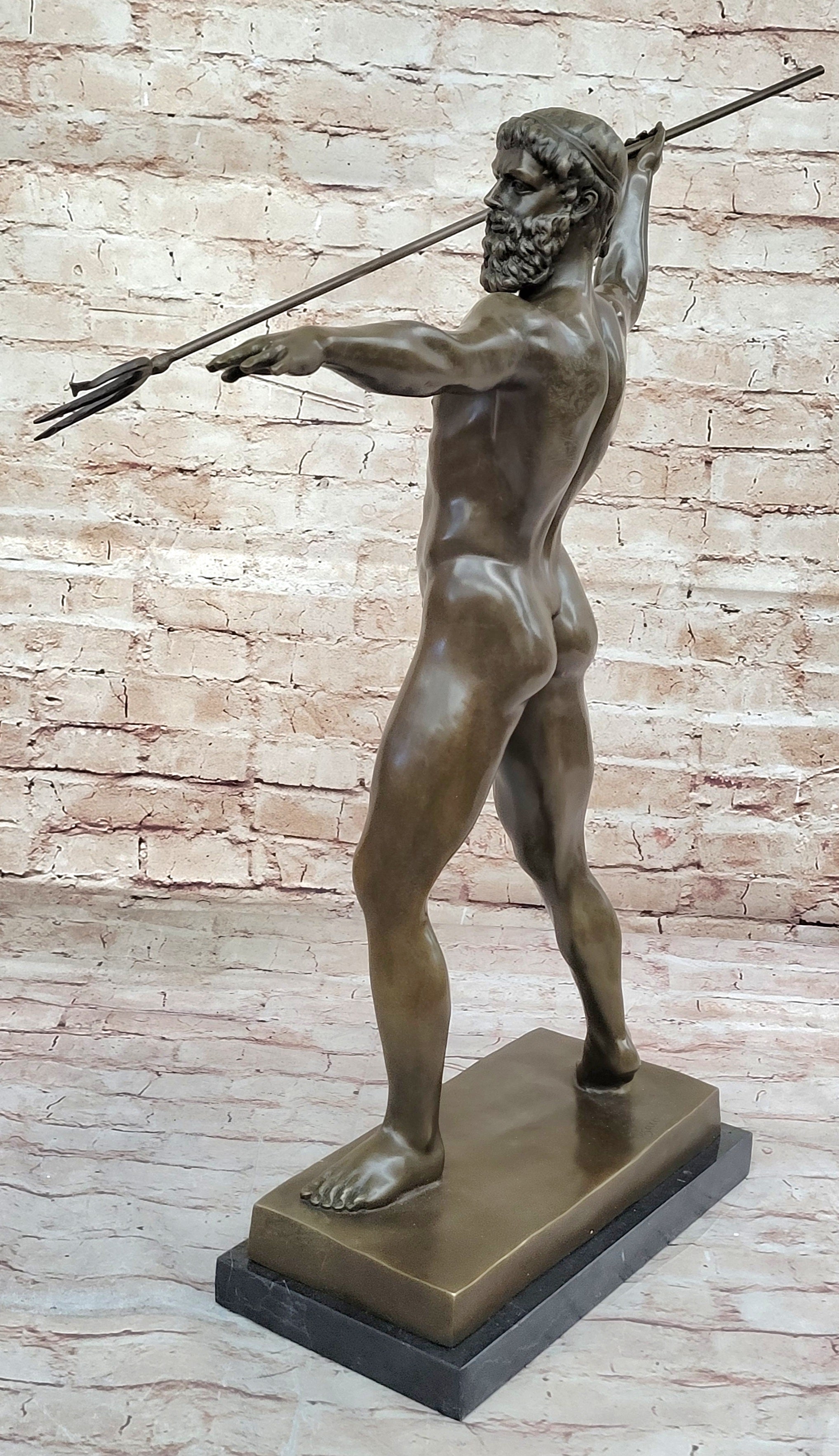 Artemision Bronze Sculpture of Nude Zeus or Poseidon Greek Mythology Replica Statue