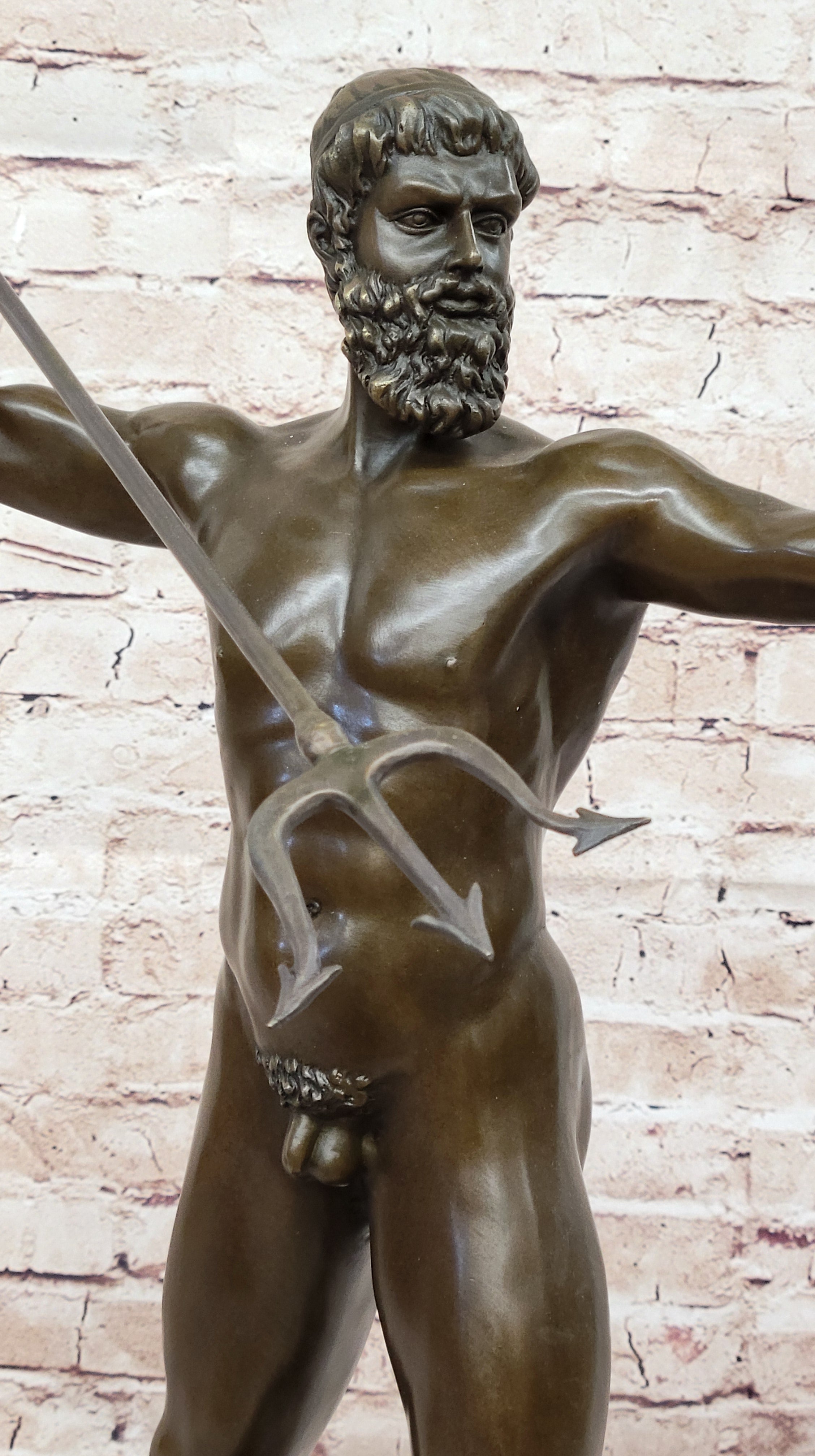 Artemision Bronze Sculpture of Nude Zeus or Poseidon Greek Mythology Replica Statue