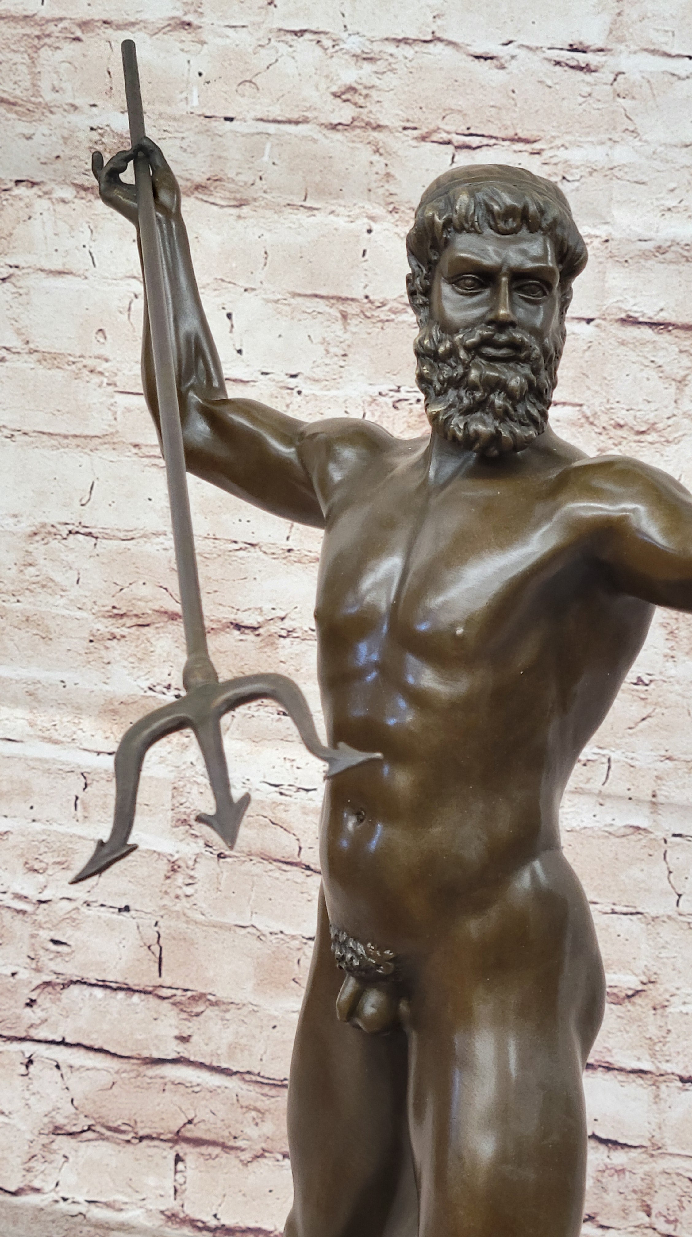 Artemision Bronze Sculpture of Nude Zeus or Poseidon Greek Mythology Replica Statue