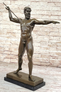Artemision Bronze Sculpture of Nude Zeus or Poseidon Greek Mythology Replica Statue