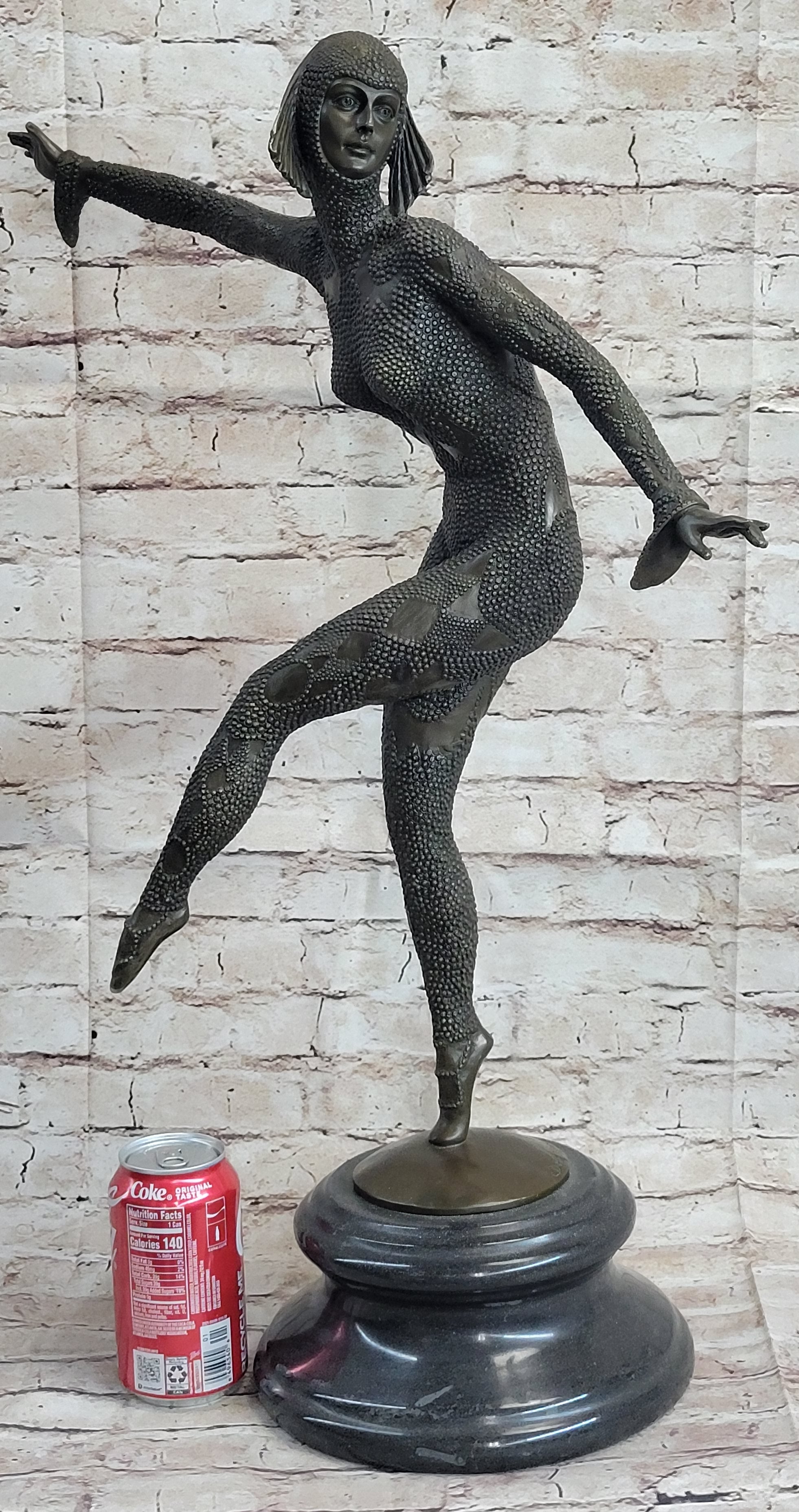 Chiparus Art Deco Russian Ballet Dancer Ballerina Bronze on Marble