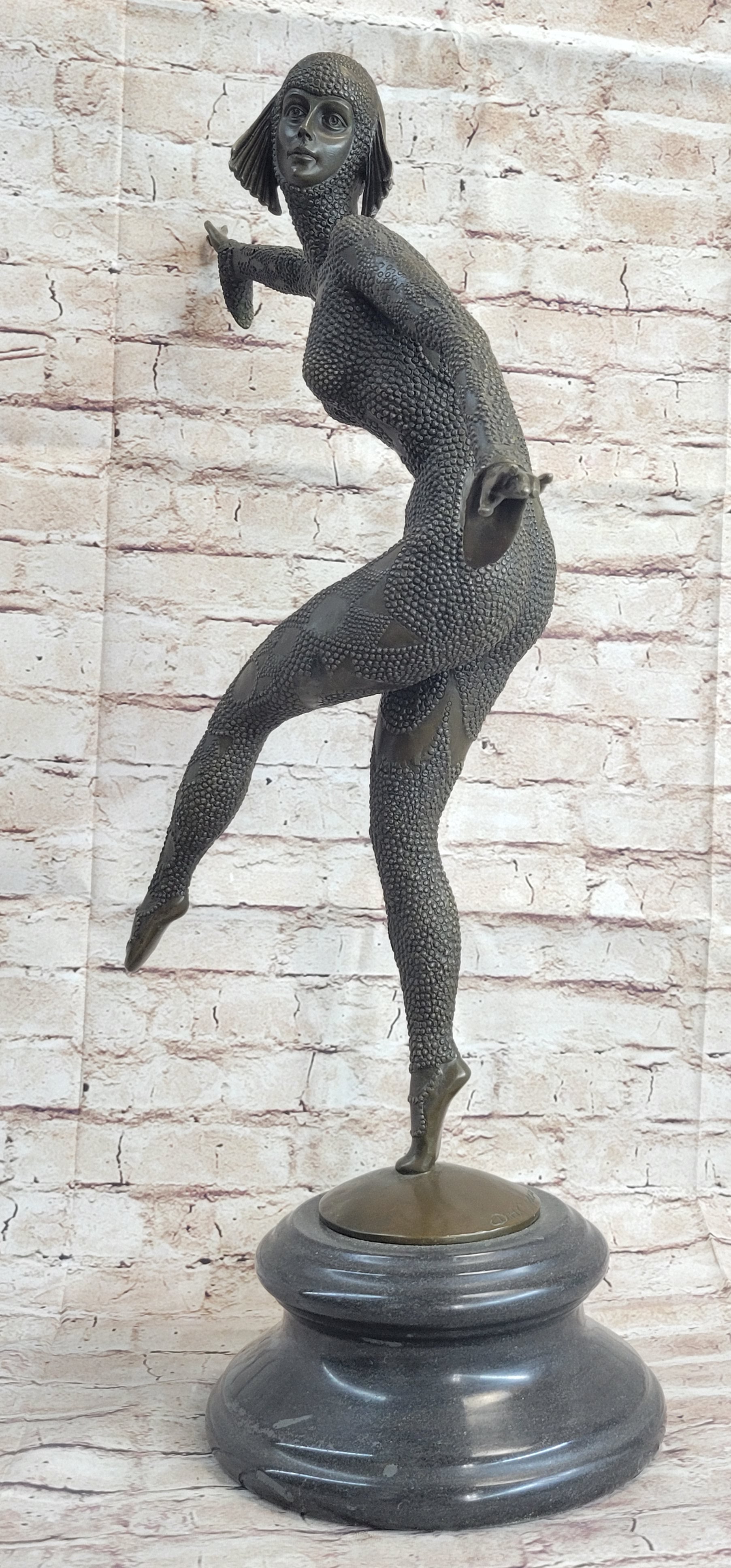 Chiparus Art Deco Russian Ballet Dancer Ballerina Bronze on Marble