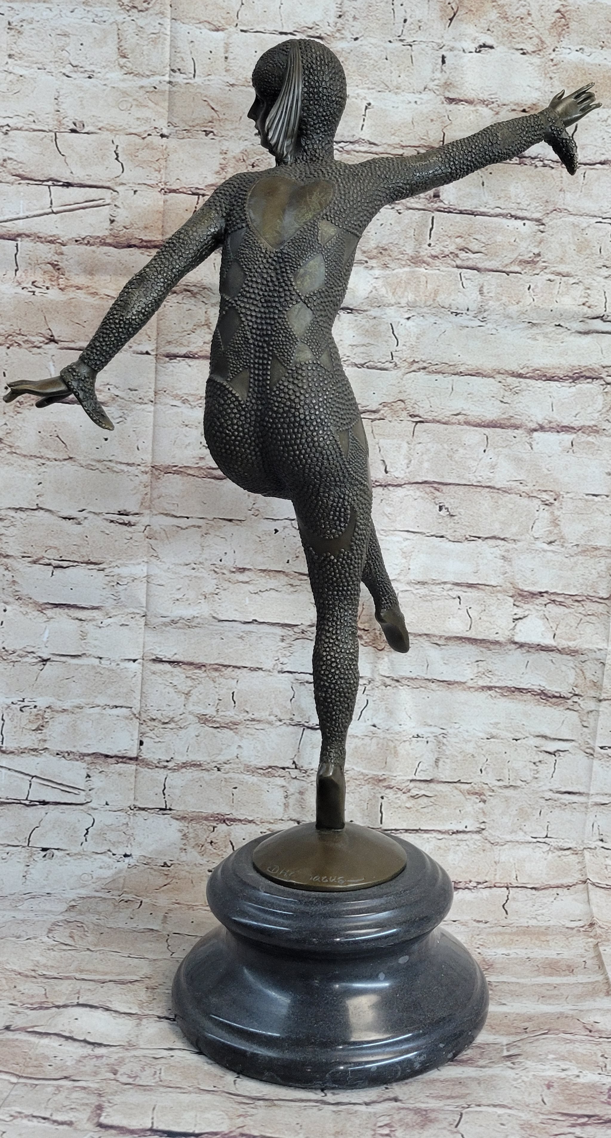 Chiparus Art Deco Russian Ballet Dancer Ballerina Bronze on Marble