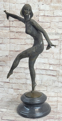Chiparus Art Deco Russian Ballet Dancer Ballerina Bronze on Marble