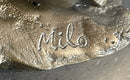 Native American Indian Young Girl w/ Bird - Bronze Sculpture