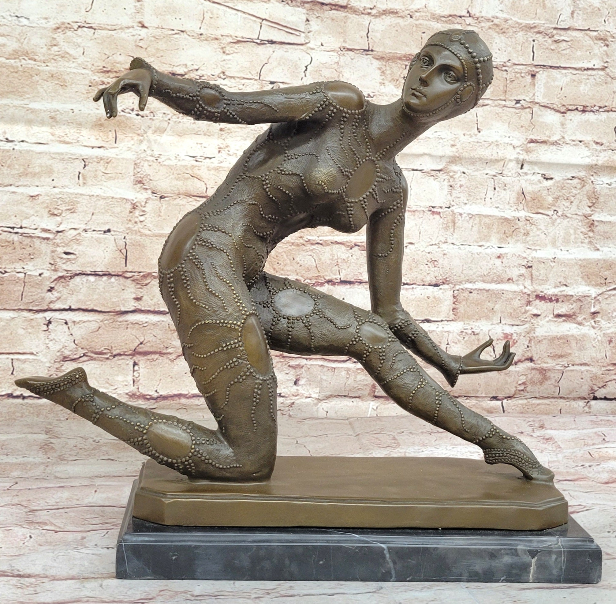 Dimitri Chiparus Art Deco Dancer Girl Bronze Sculpture