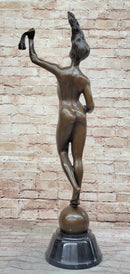 Nude Female Figure Holding a Conch Shell - Bronze Sculpture by Danese Cattaneo