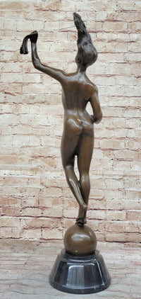 Nude Female Figure Holding a Conch Shell - Bronze Sculpture by Danese Cattaneo