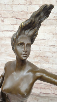 Nude Female Figure Holding a Conch Shell - Bronze Sculpture by Danese Cattaneo