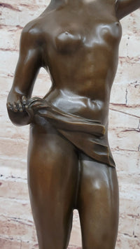 Nude Female Figure Holding a Conch Shell - Bronze Sculpture by Danese Cattaneo