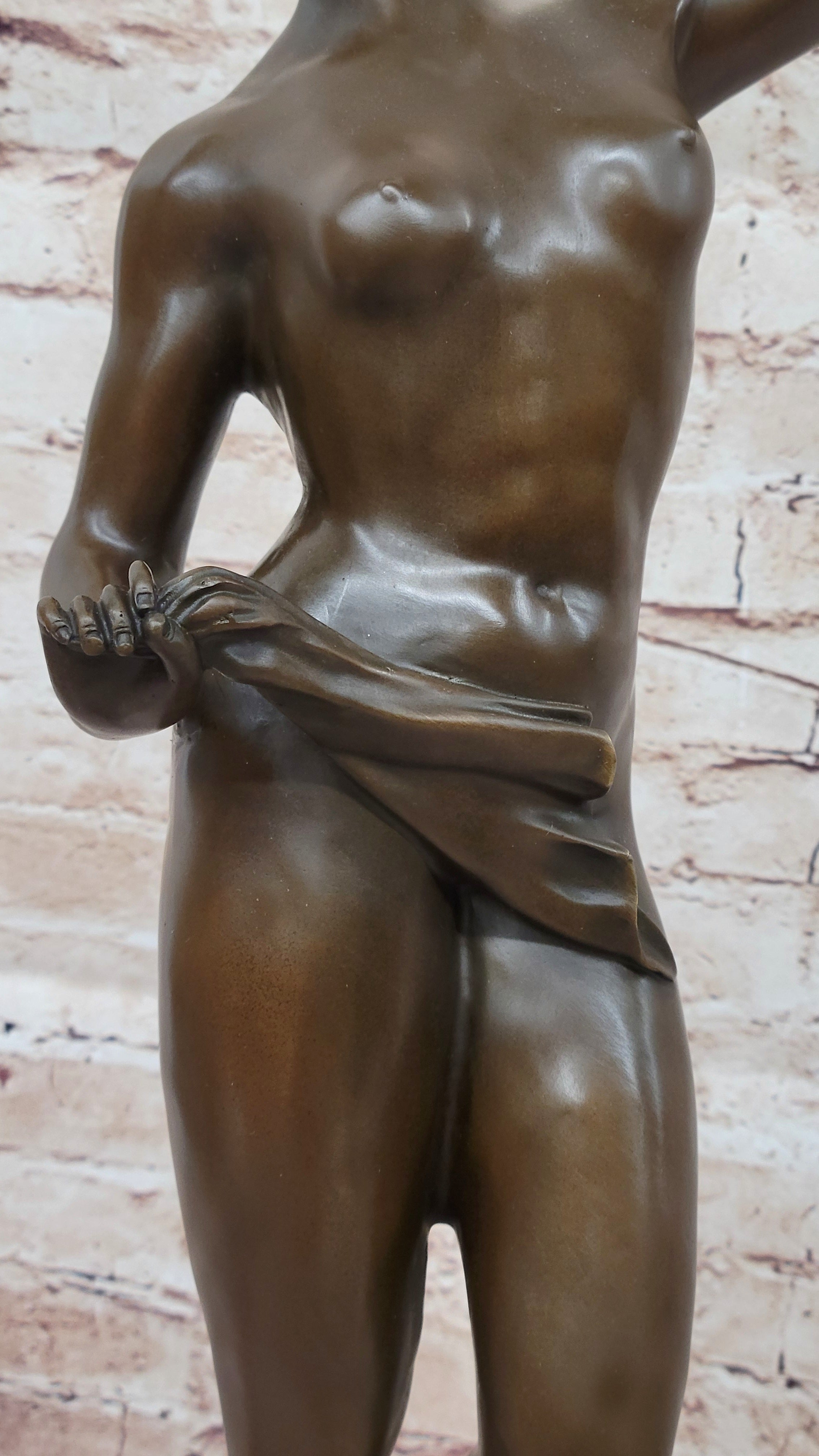 Nude Female Figure Holding a Conch Shell - Bronze Sculpture by Danese Cattaneo