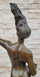 Nude Female Figure Holding a Conch Shell - Bronze Sculpture by Danese Cattaneo