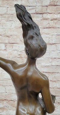 Nude Female Figure Holding a Conch Shell - Bronze Sculpture by Danese Cattaneo