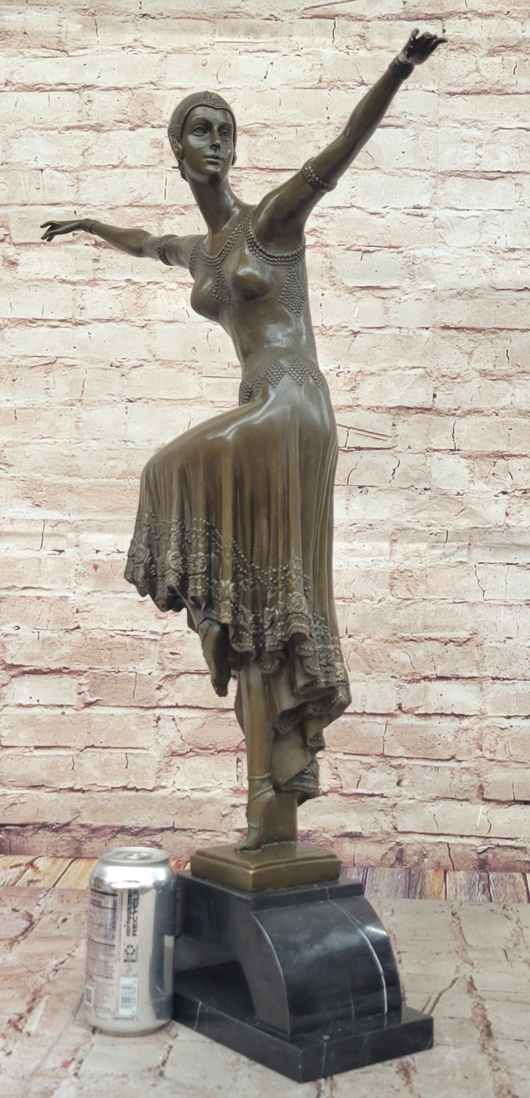 Chiparus Bronze Dancing Sculpture – Art Deco Ballet on Marble