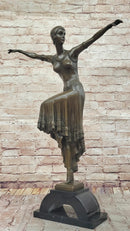 Chiparus Bronze Dancing Sculpture – Art Deco Ballet on Marble