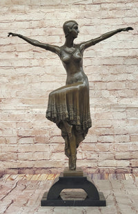 Chiparus Bronze Dancing Sculpture – Art Deco Ballet on Marble