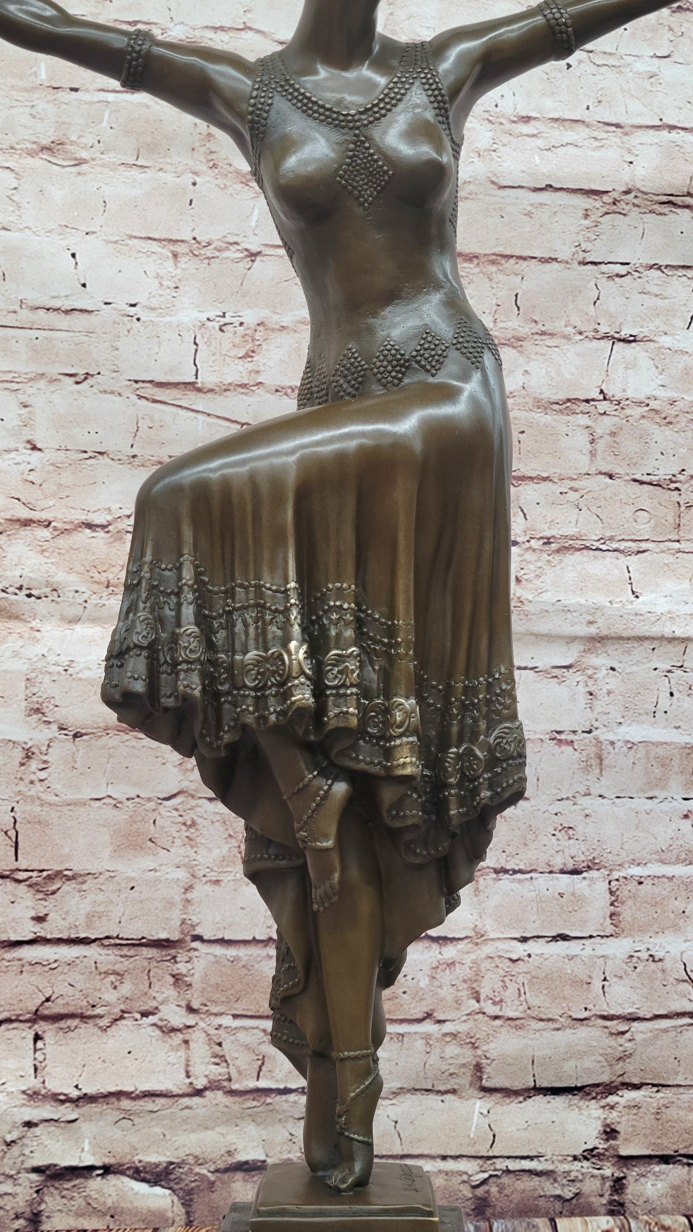 Chiparus Bronze Dancing Sculpture – Art Deco Ballet on Marble