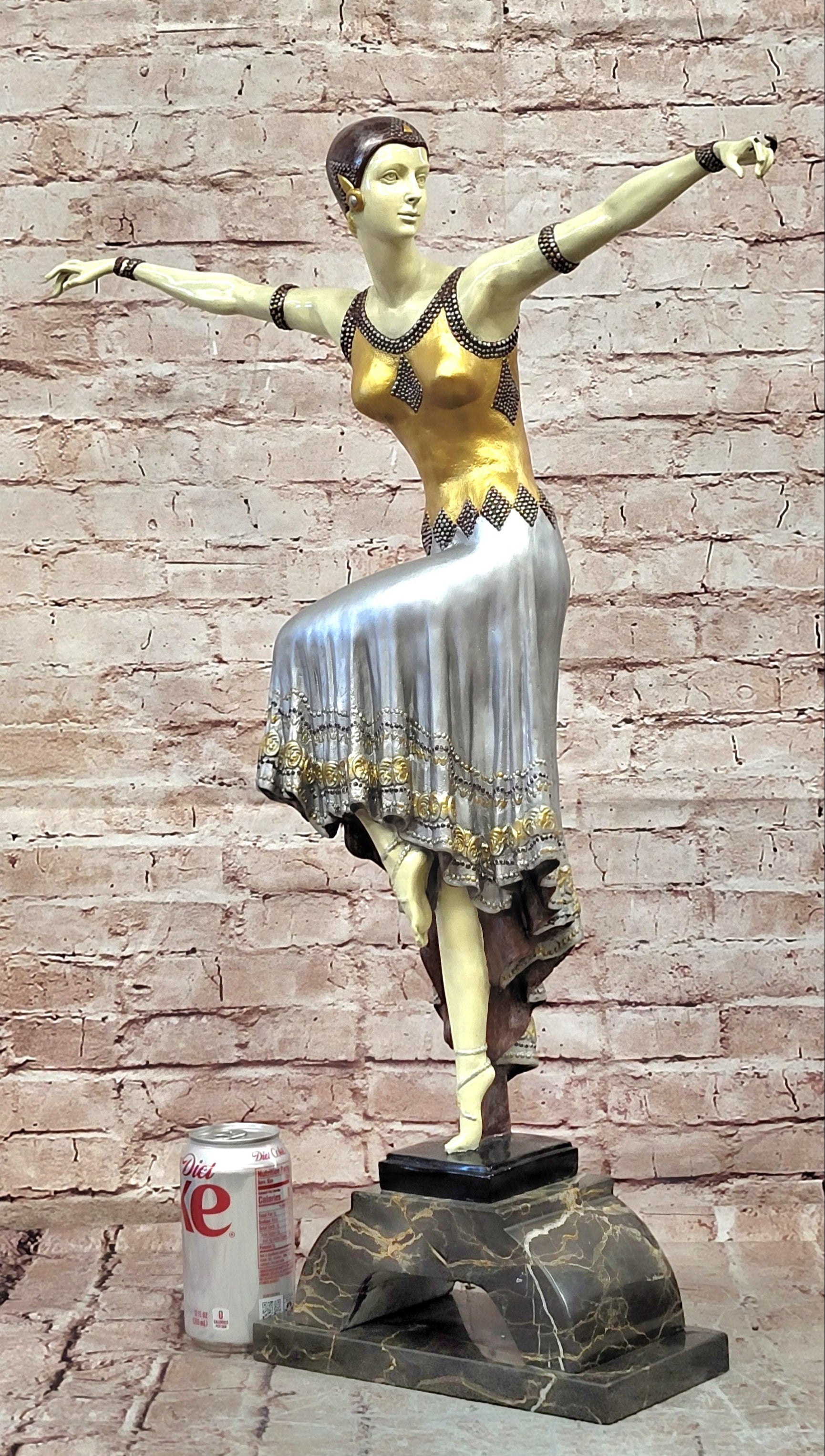 Art Deco Dancer Bronze Sculpture by Demetre Chiparus Shimmer Figurine