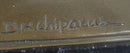 Chiparus Art Deco Topless Semi Nude Dancer in Gold Skirt Bronze Sculpture Statue
