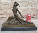 Art Deco Dancer Girl w/ Long Skirt - Bronze Sculpture by Chiparus