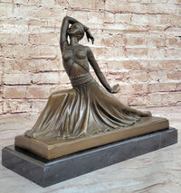 Art Deco Dancer Girl w/ Long Skirt - Bronze Sculpture by Chiparus