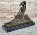 Art Deco Dancer Girl w/ Long Skirt - Bronze Sculpture by Chiparus