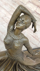 Art Deco Dancer Girl w/ Long Skirt - Bronze Sculpture by Chiparus