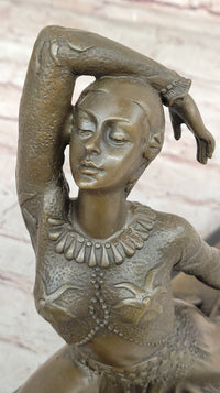 Art Deco Dancer Girl w/ Long Skirt - Bronze Sculpture by Chiparus