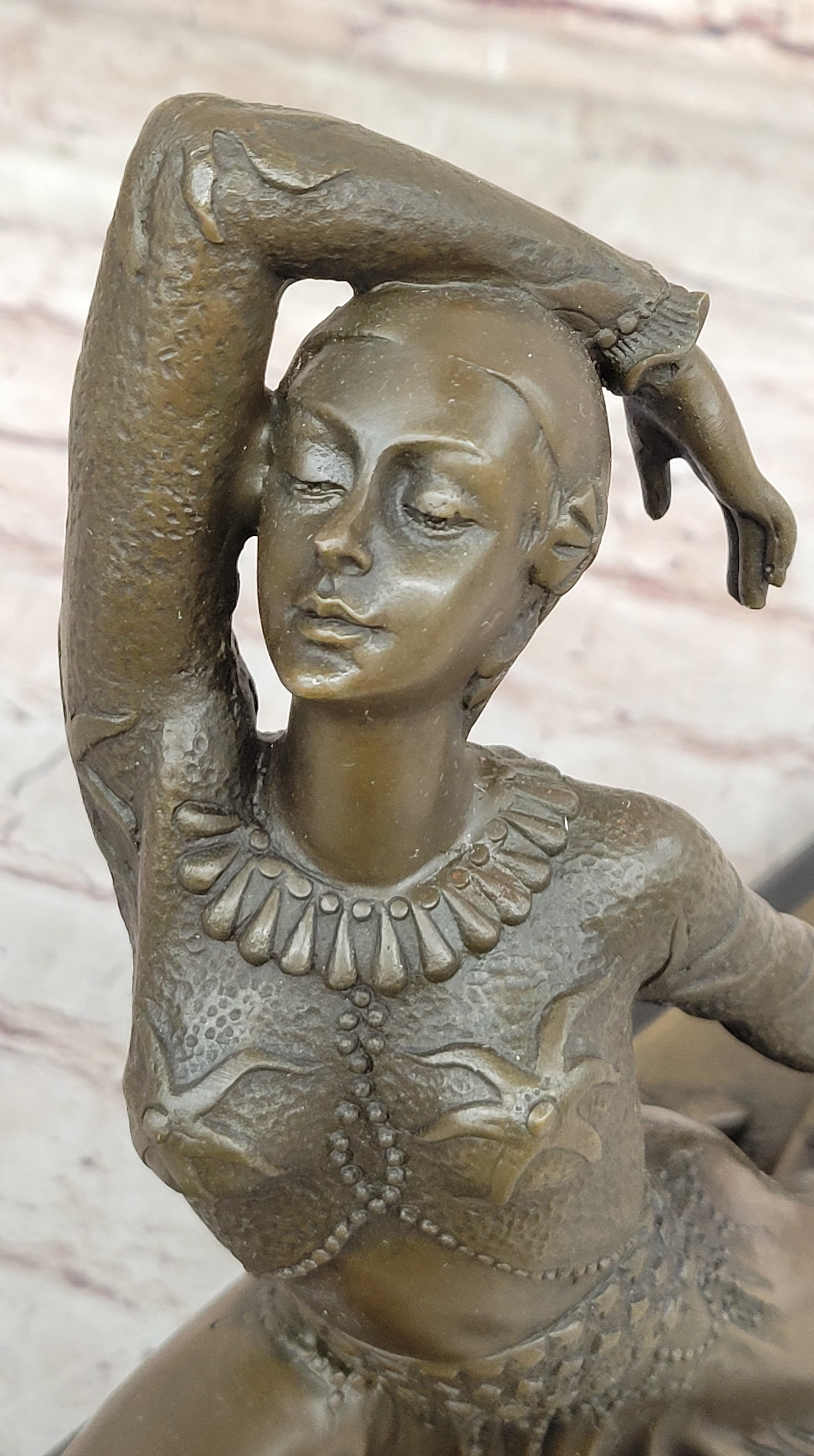Art Deco Dancer Girl w/ Long Skirt - Bronze Sculpture by Chiparus