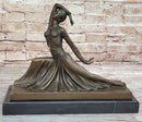 Art Deco Dancer Girl w/ Long Skirt - Bronze Sculpture by Chiparus