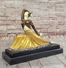 Chiparus Dancer in Long Skirt - Gold Patina Bronze