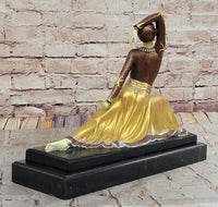 Chiparus Dancer in Long Skirt - Gold Patina Bronze