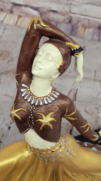 Chiparus Dancer in Long Skirt - Gold Patina Bronze