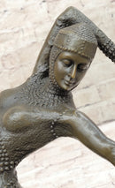 VINTAGE SIGNED KAMONA BY D.H DIMITRUS BRONZE STATUE ANTIQUE REPRODUCTION FIGURE
