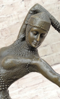 VINTAGE SIGNED KAMONA BY D.H DIMITRUS BRONZE STATUE ANTIQUE REPRODUCTION FIGURE