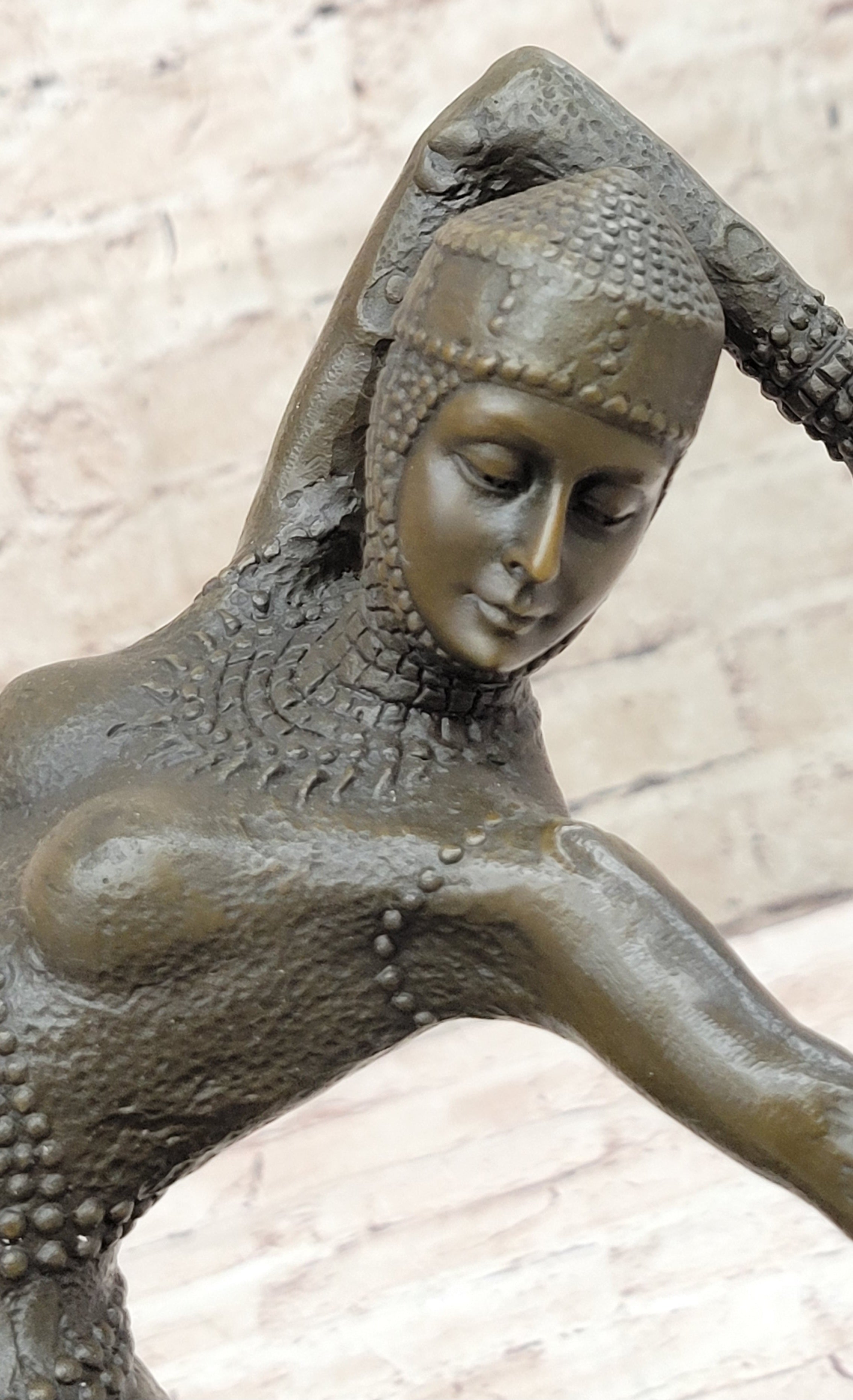 VINTAGE SIGNED KAMONA BY D.H DIMITRUS BRONZE STATUE ANTIQUE REPRODUCTION FIGURE