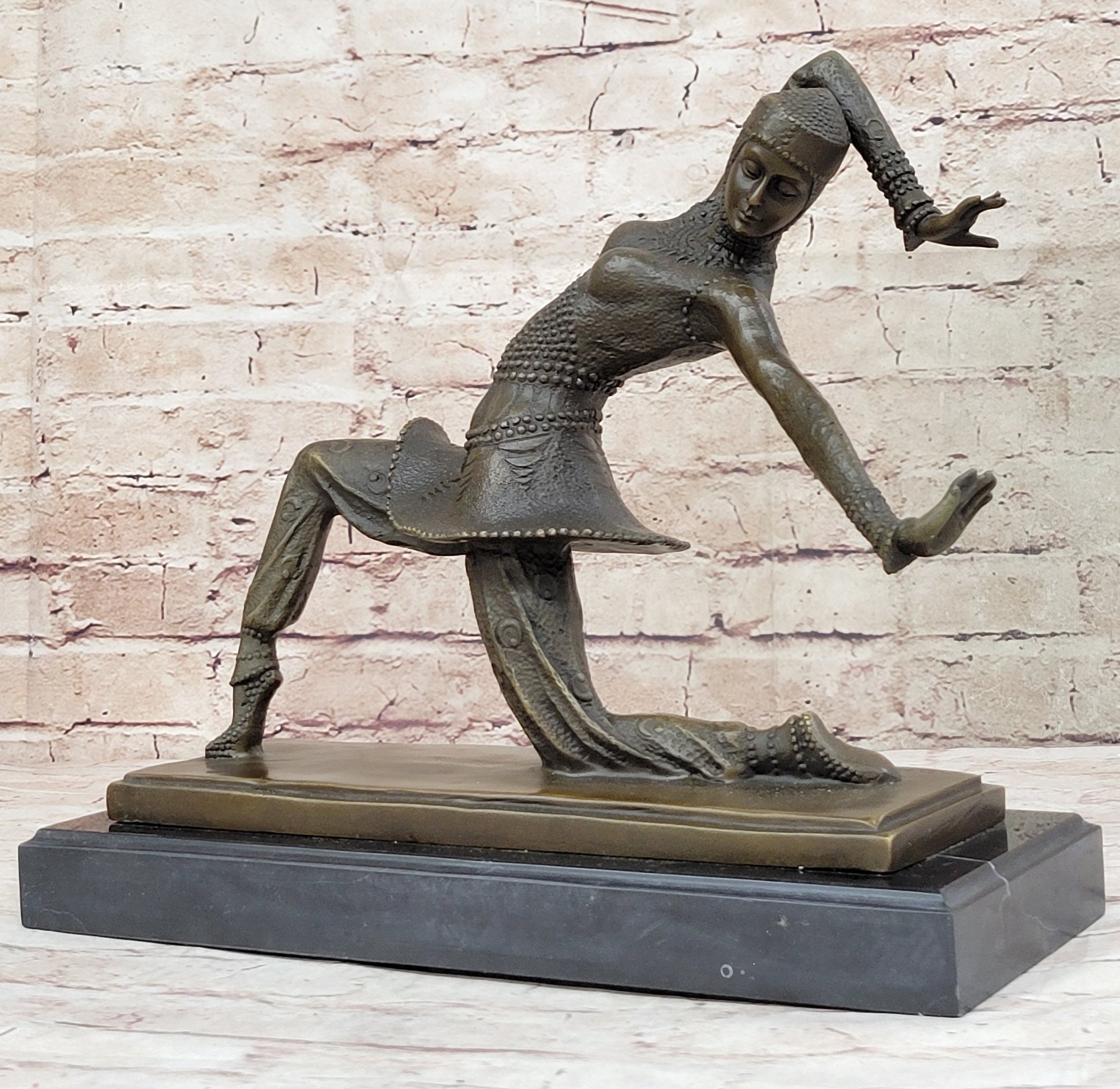 VINTAGE SIGNED KAMONA BY D.H DIMITRUS BRONZE STATUE ANTIQUE REPRODUCTION FIGURE
